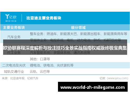 欧协联赛程深度解析与投注技巧全景实战指南权威版终极宝典集